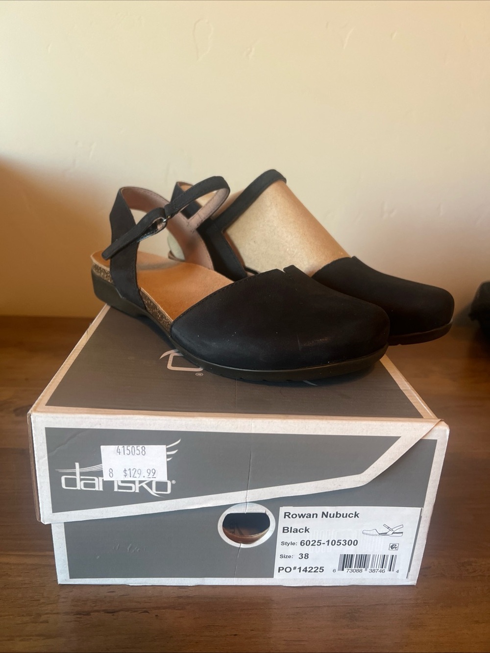 Dansko Rowan Nubuck Black Slingback Mary Jane Clogs